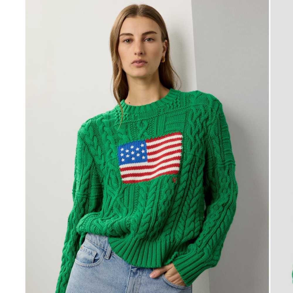 Polo Ralph Lauren Aran Flag Sweater XL - Picture 1 of 4
